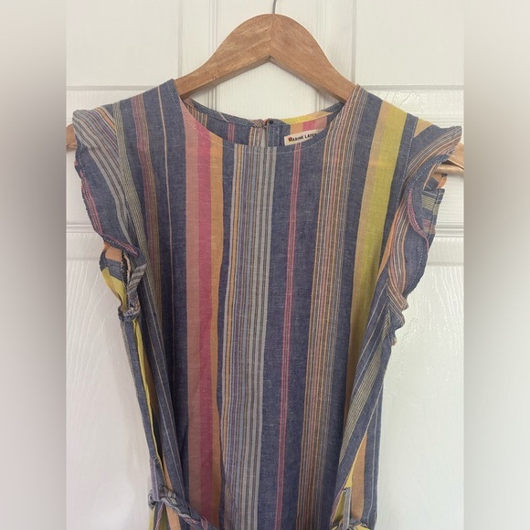 Marine Layer Striped Belted Sundress, Size XS - Picture 2 of 6
